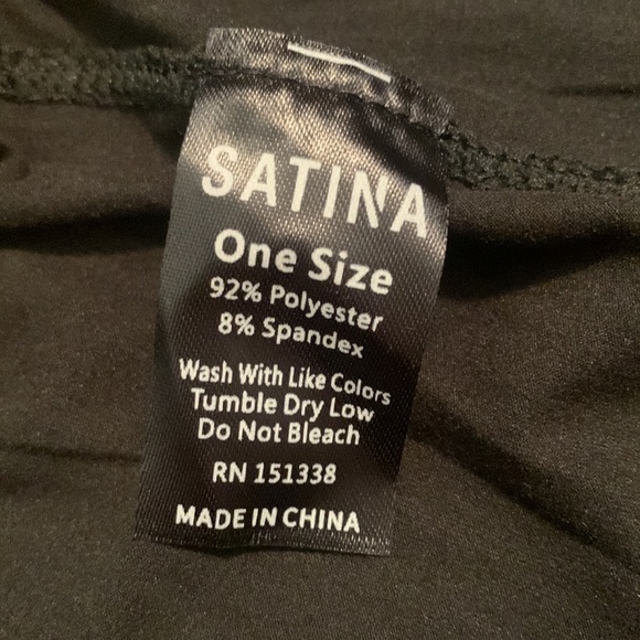 NWT SATINA Full Length Black Leggings Women’s OS - Picture 3 of 8